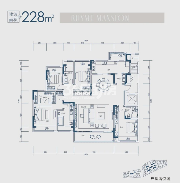 狮子山澜庭建面约228㎡4室2厅3卫