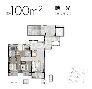 万科星遇光年100㎡3室2厅2卫