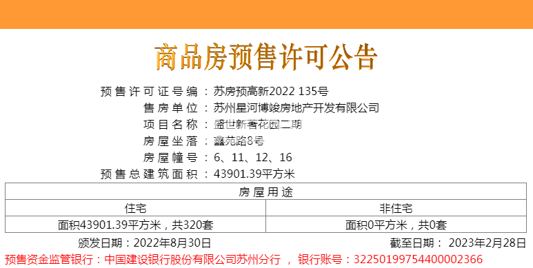 苏州星河盛世二批次销许