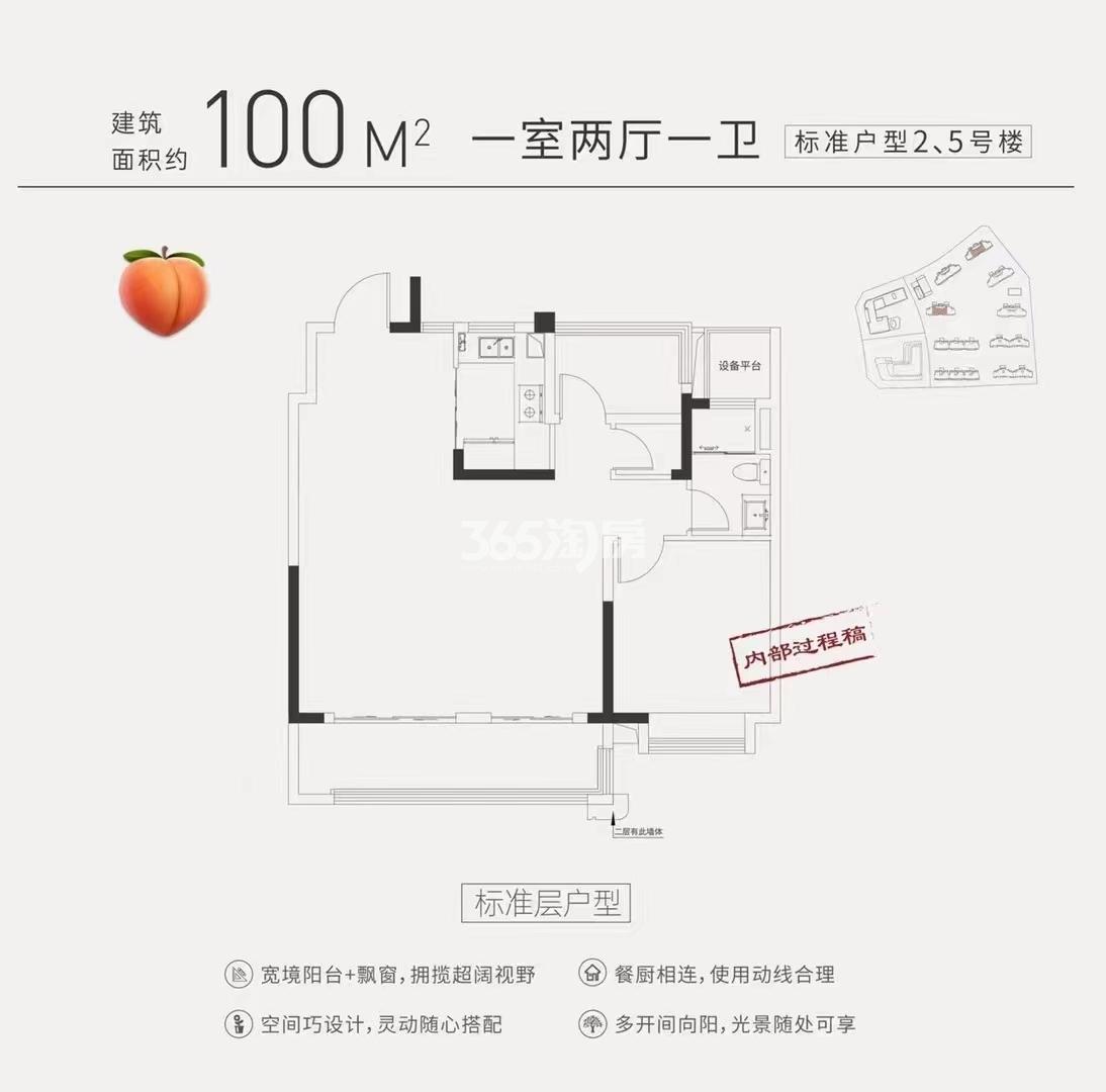 乐富强双湖湾100㎡户型图