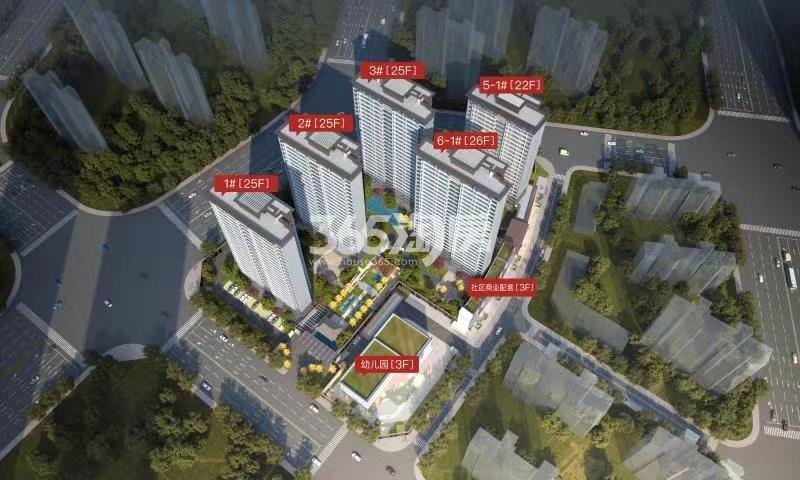 天地源棠樾坊项目楼位分布鸟瞰图
