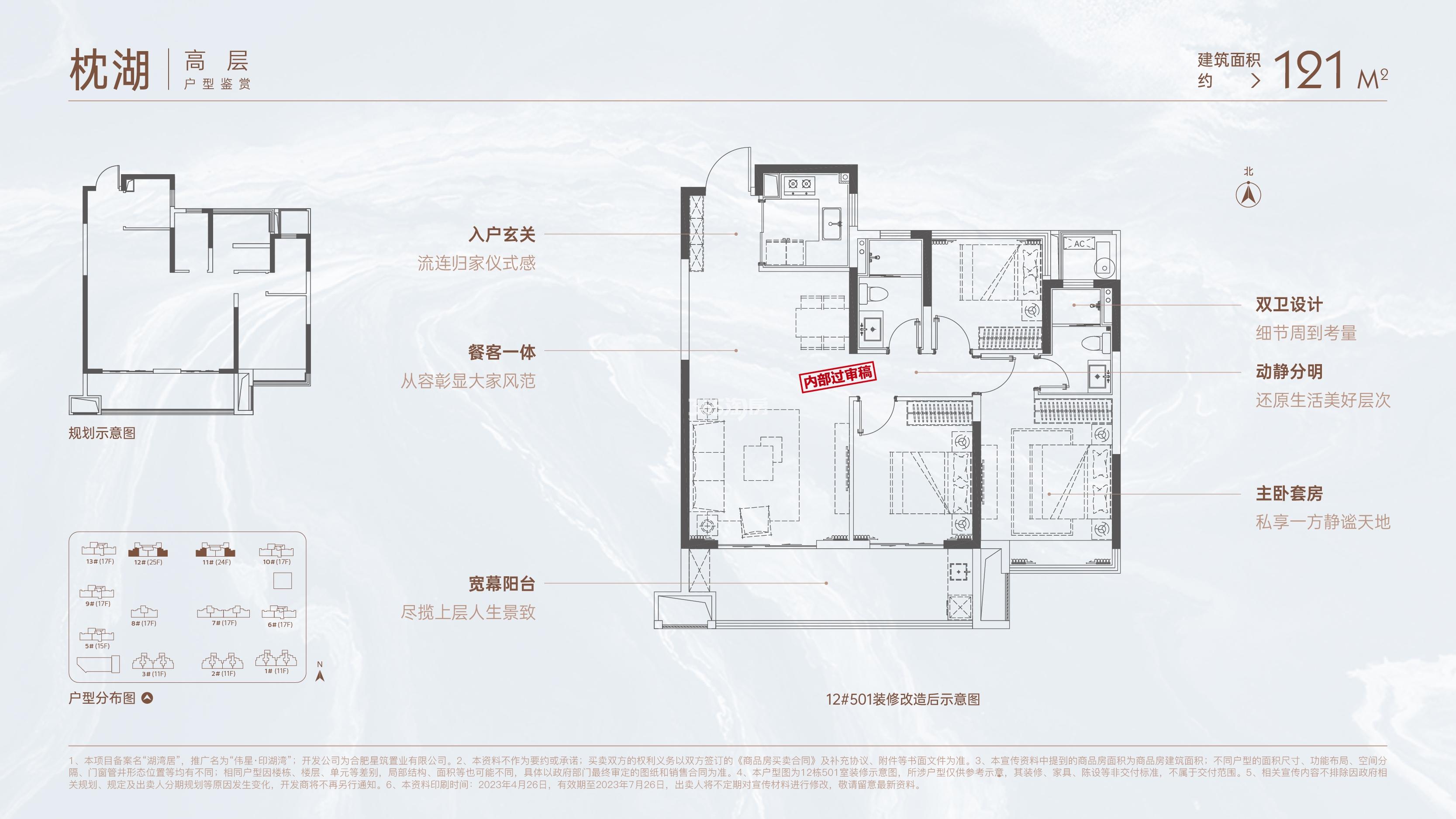伟星印湖湾枕湖121㎡高层户型图