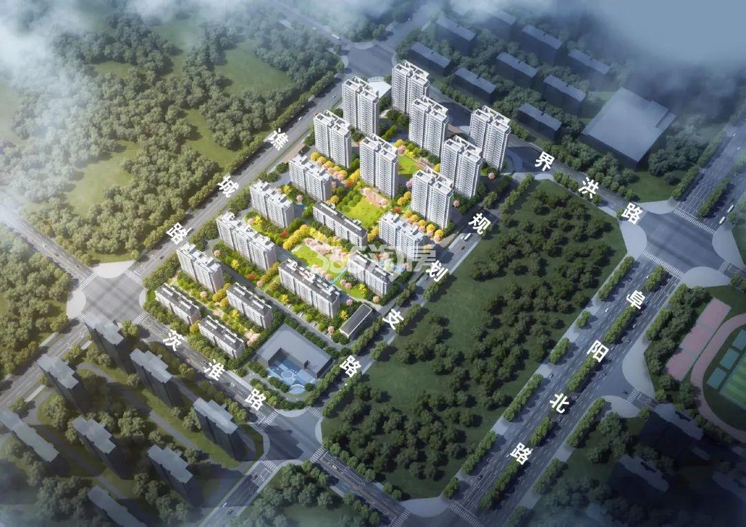 城建琥珀春树里鸟瞰图