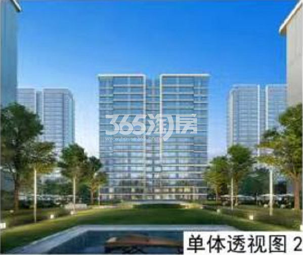 振兴湖境臻园小高层建筑单体透视效果图