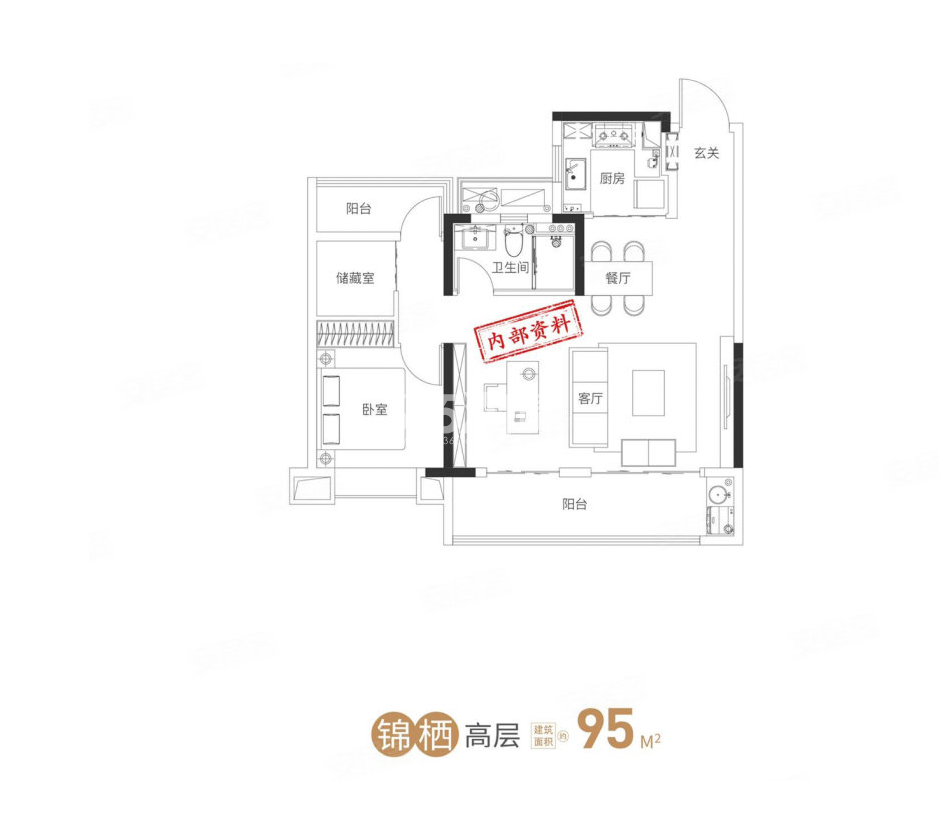 创霖锦程澜湾95㎡高层户型图