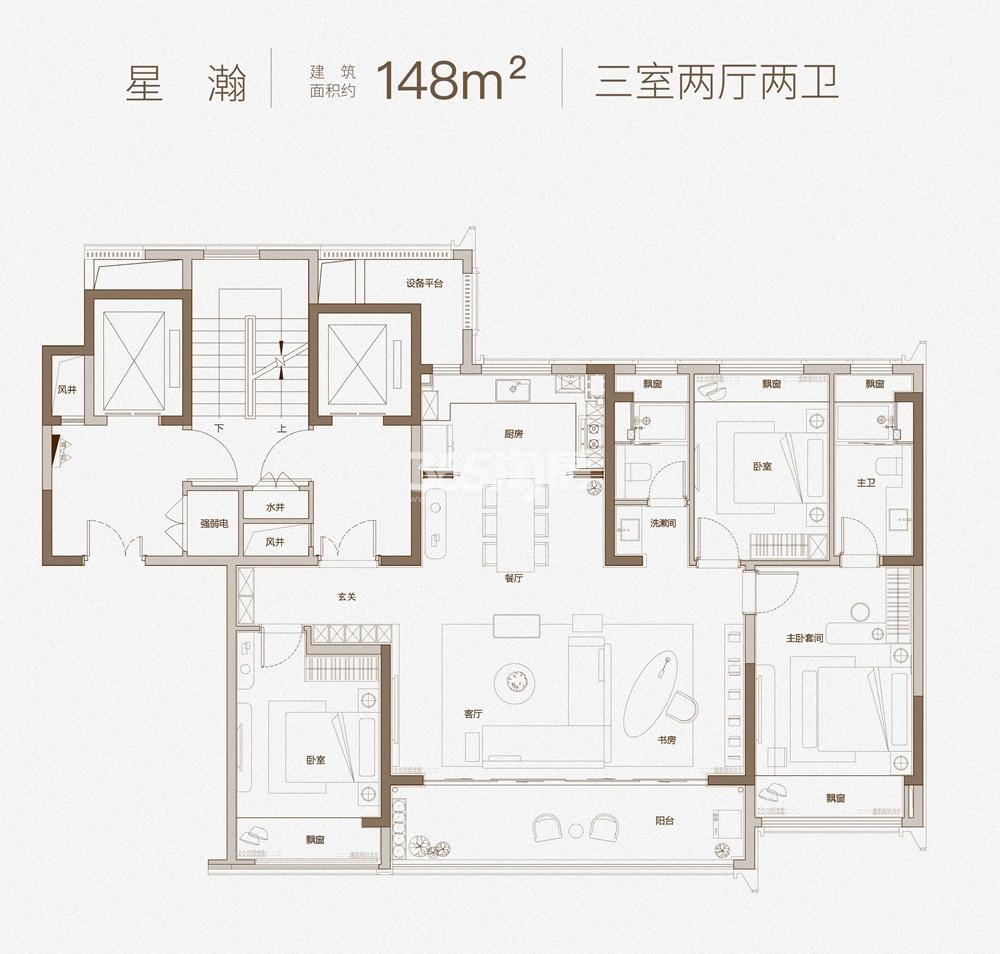 凤栖星澜建面约183平小高层户型图_无锡凤栖星澜_无锡365淘房