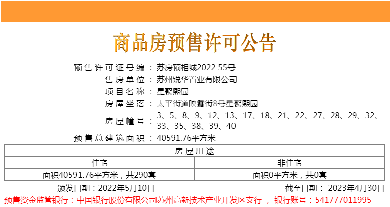 花语熙园一批次销许