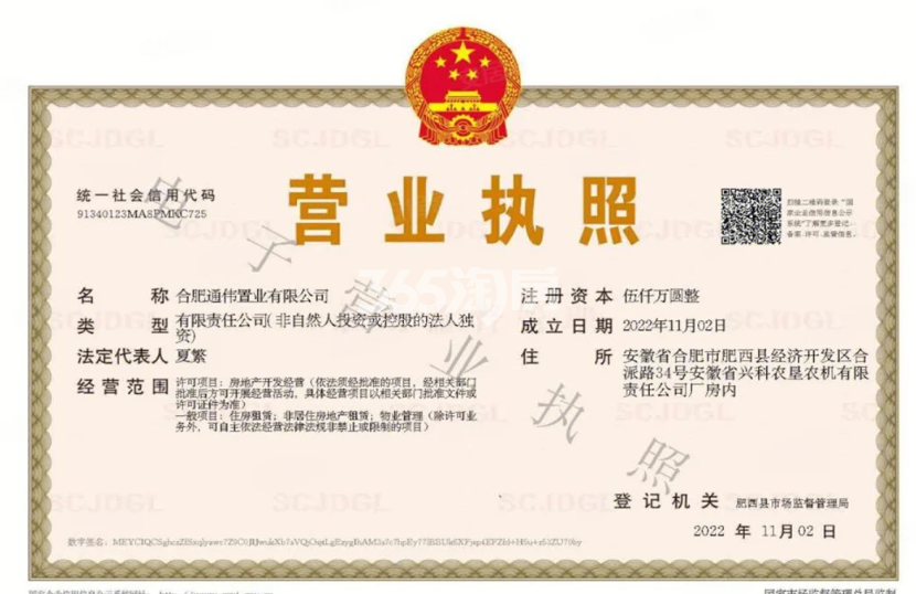 通和伟星翡翠印营业执照