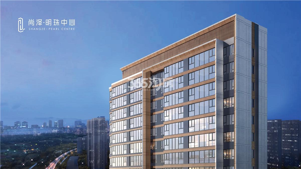 尚泽明珠中心·瑞园外立面夜视效果图