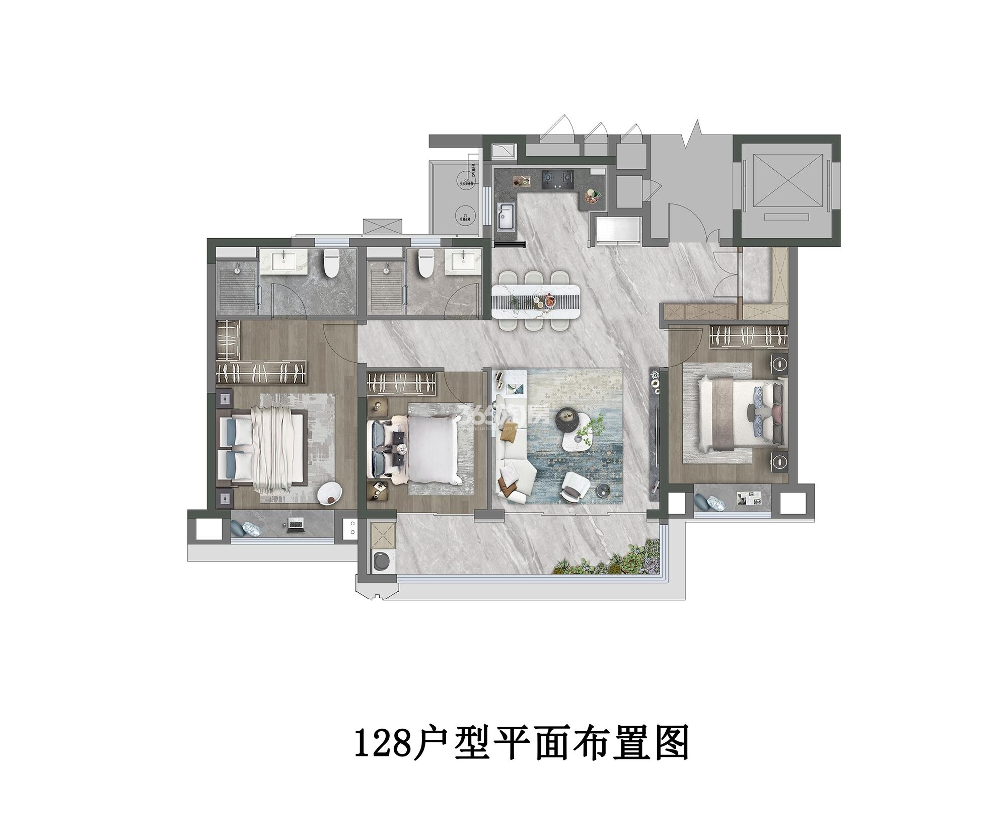 龙湖·青云阙128㎡户型图