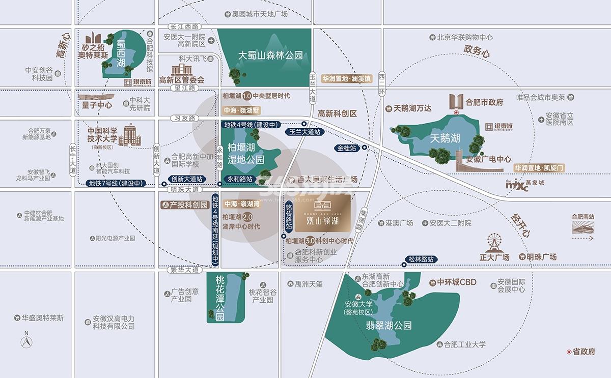 观山嶺湖交通图
