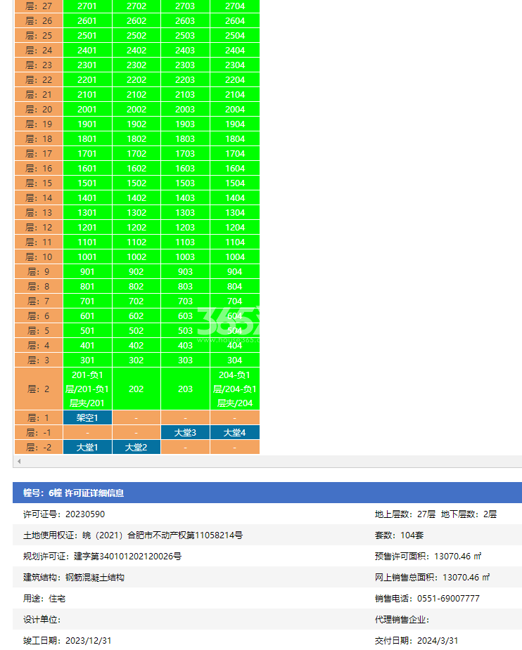 龙湖光年6#楼预售证