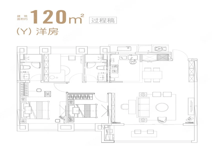 观山嶺湖低密度多层120㎡户型