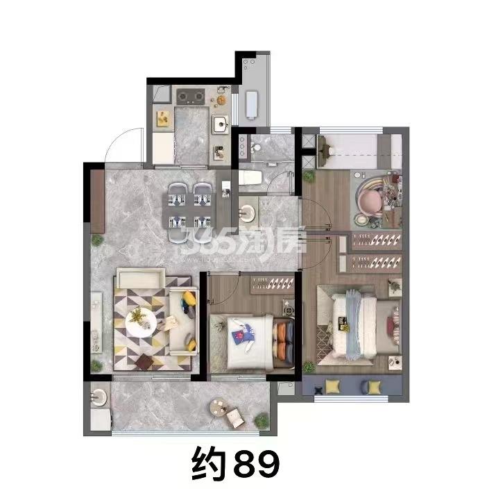 泷悦雅颂建面约118㎡户型图_南京泷悦雅颂_南京365淘房