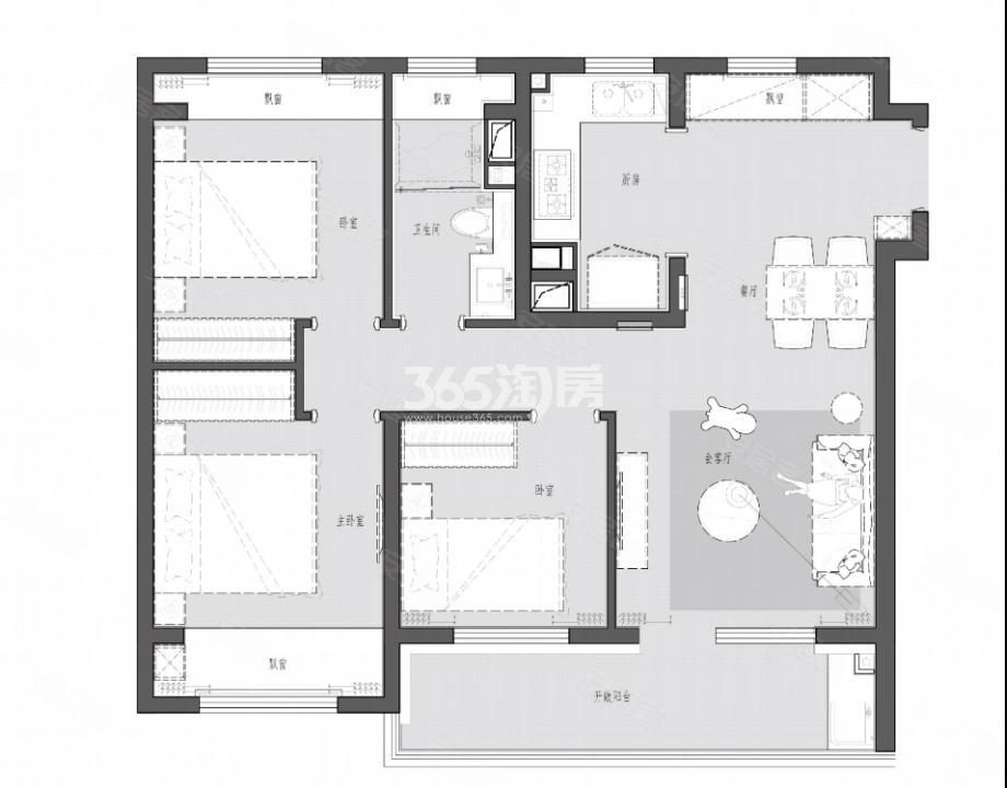 A3建面约95㎡户型