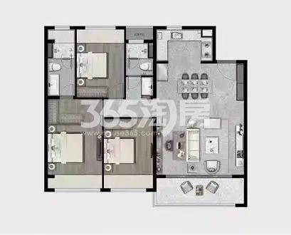 建面约130㎡3室2厅2卫