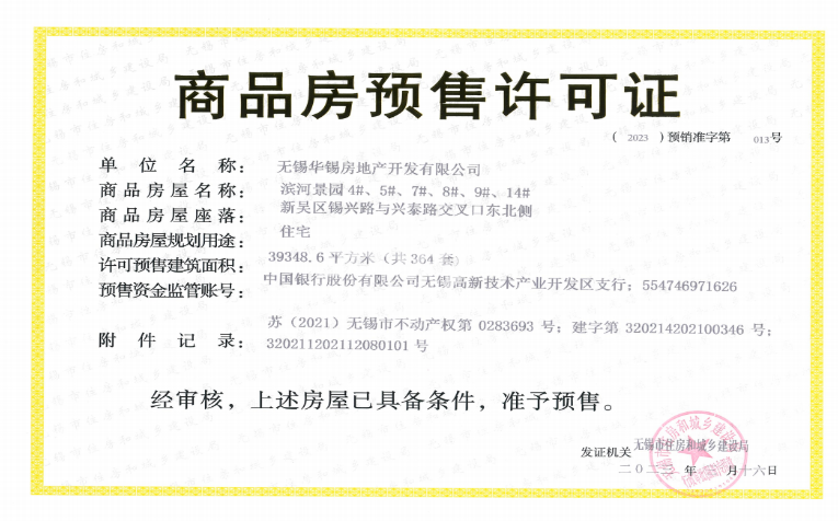 大华公园城市4#、5#、7#、8#、9#、14#销许