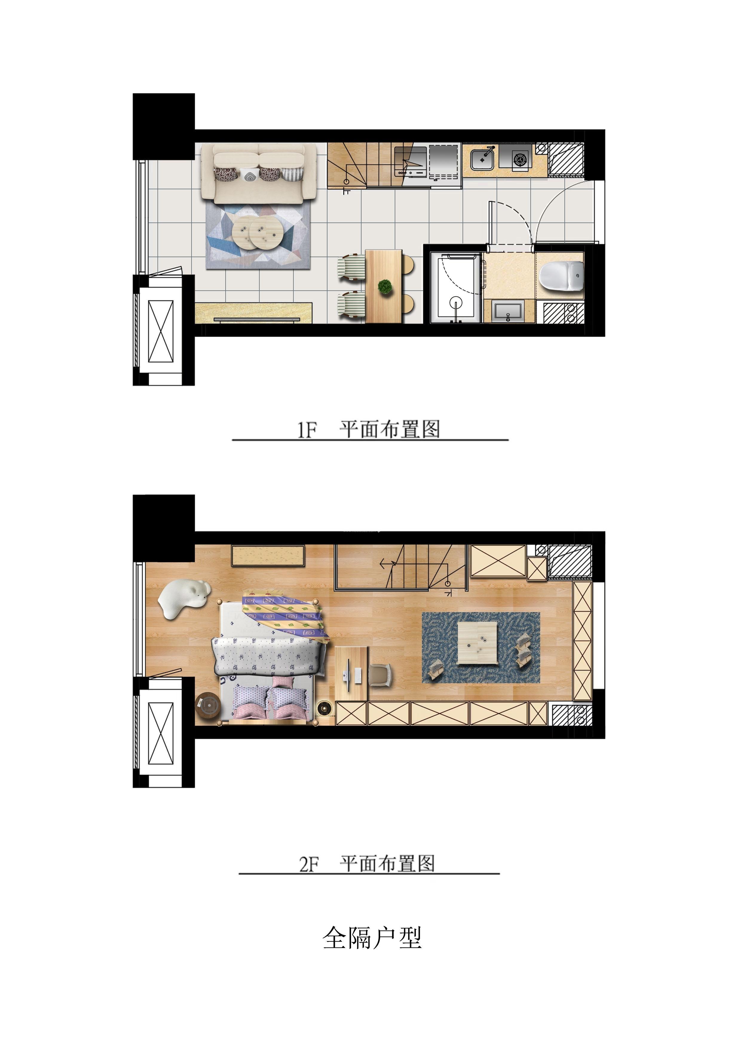 乐道熊猫PARK建面约32-35平全隔户型图