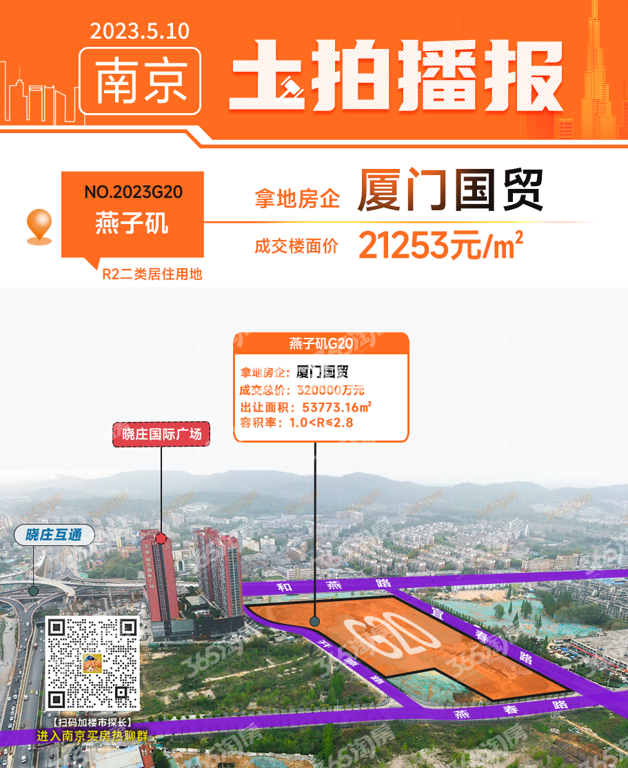 厦门国贸燕子矶G20地块土拍播报_南京保利国贸璟上_南京新房网_365淘房