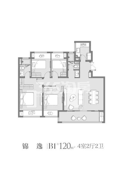 中冶国锐 锦绣雅著120户型