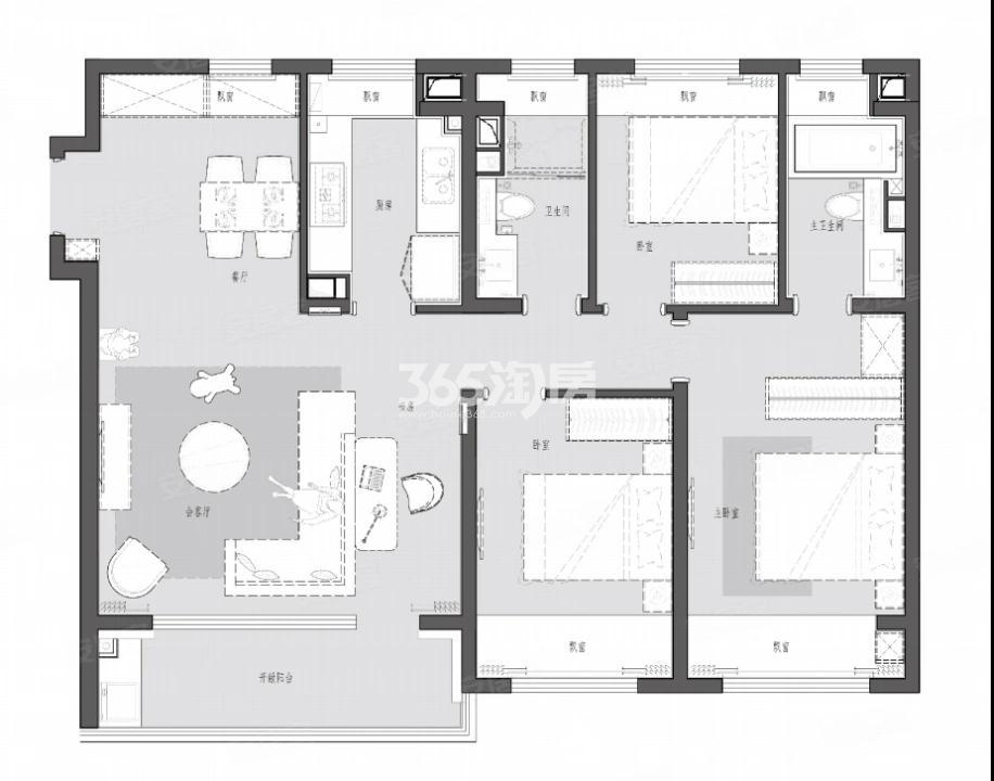 B2建面约117㎡户型