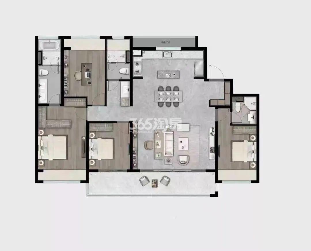 建面约185㎡4室2厅3卫