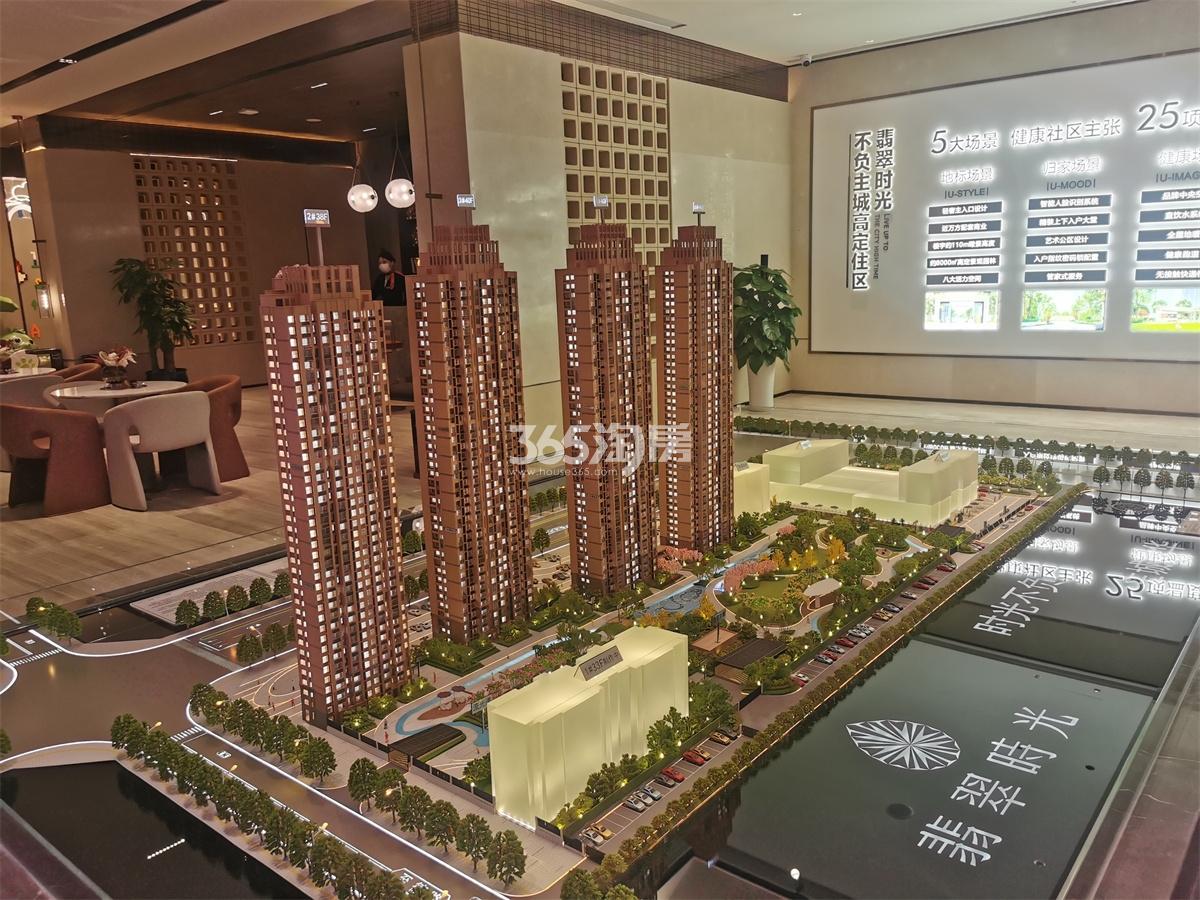 翡翠时光现场沙盘侧面实景图（2022.12.26）